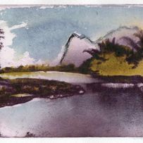 Yulong river with ink coloring